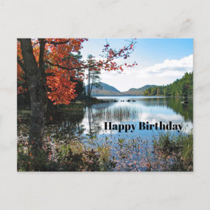 Maine Acadia Sjö landcape Photo Birthday Vykort