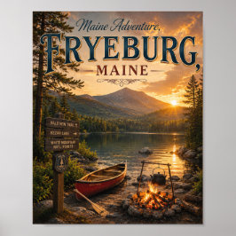 Maine Adventure Fryeburg Maine Vintage Utomhus Poster