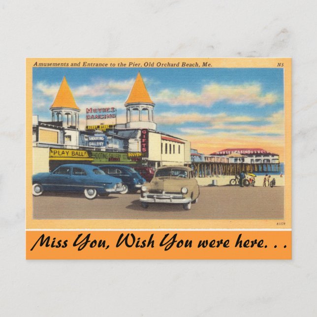 Maine, Amusements Pier, Old Orchard Beach Vykort (Framsida)