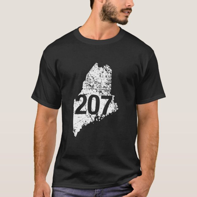 Maine Area Code 207 , Funny Cute Hometown Souvenir T Shirt (Framsida)