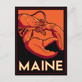 Maine Art Deco Travel Poster Vykort