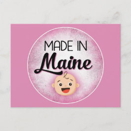 Maine Baby Funny Rosa New Girl Postcard Vykort