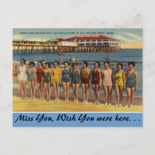 Maine, Bathing Beauties, Old Orchard Beach Vykort