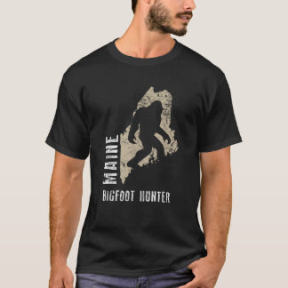 Maine Bigfoot Hunter Funny Sasquatch Gift T Shirt
