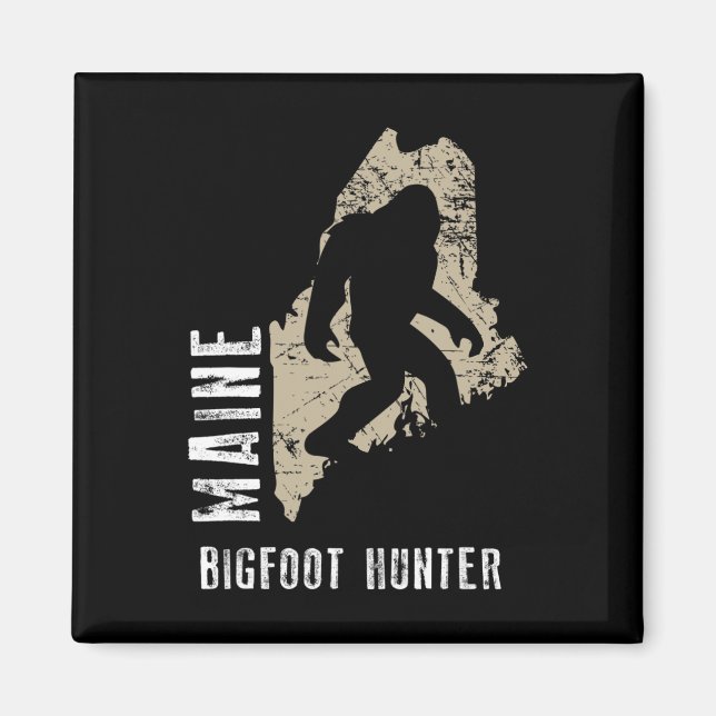 Maine Bigfoot Hunter Magnet (Framsidan)