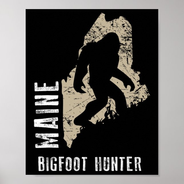 Maine Bigfoot Hunter Poster (Framsidan)