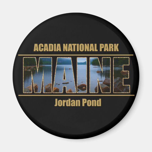 MAINE Bild Font Acadia nationalpark Magnet (Framsidan)