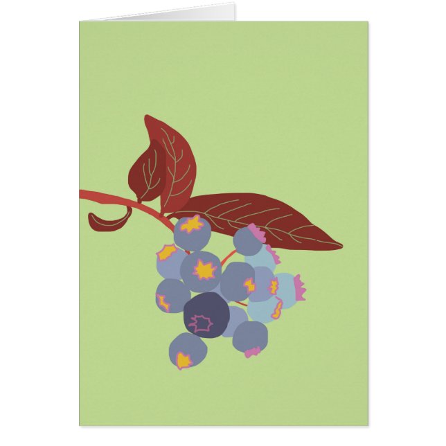 Maine blåbär vikta notecards OBS kort (Framsidan)