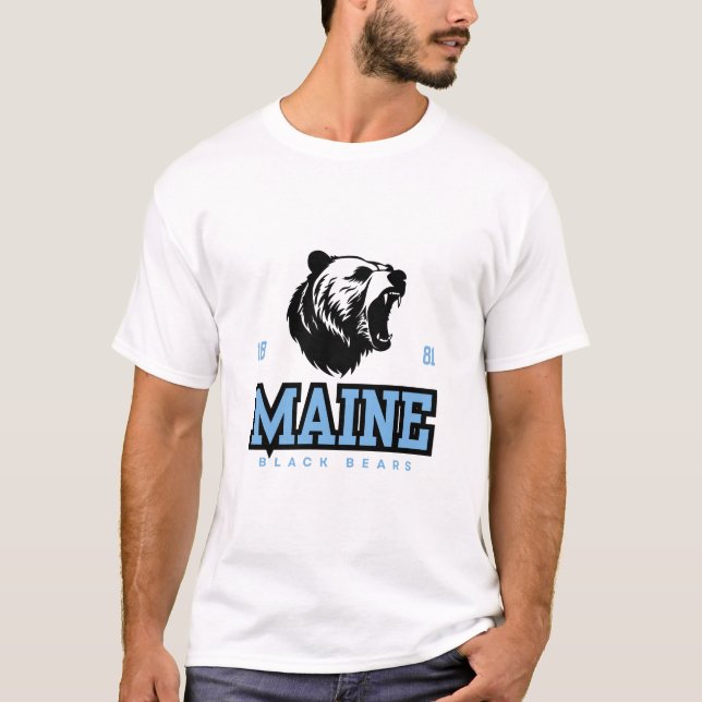 Maine Black Bears - Fearless Baseball Spirit T Shirt (Framsida)
