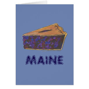Maine Blueberry Paj Slice Biet Baking Foodie Blue Hälsningskort