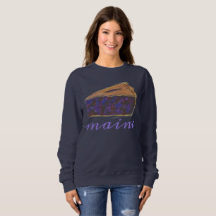 Maine Blueberry Paj Slice Biet Baking Foodie Blue Tee Shirt