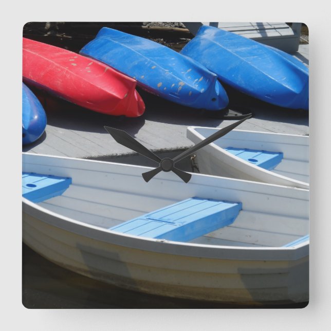 Maine Boats Fyrkantig Klocka (Framsida)