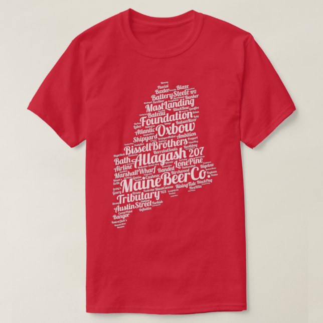 Maine Breweries Beer Drinking Alcohol T Shirt (Design framsida)
