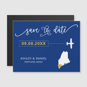 Maine Bröllop spara datum Card, Karta Magnetisk Inbjudningskort