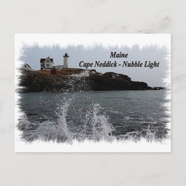 Maine Cape Neddick - Nubble Light Vykort (Framsida)