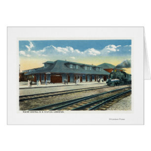 Maine Central Railroad Station Hälsningskort