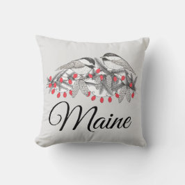 Maine Chickadee Bird Winter jul Helgdag Snö Kudde