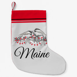 Maine Chickadee Bird Winter jul Helgdag Snö Liten Julstrumpa