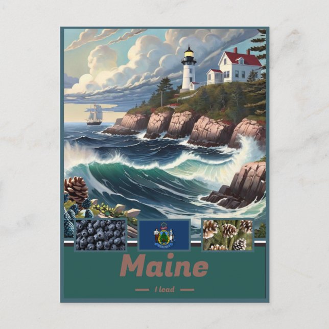 Maine Coastal Surreal Beauty Vykort (Framsida)
