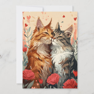 Maine Coon Alla hjärtans dag Julkort