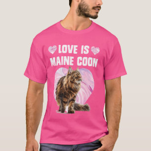 Maine Coon-älskare KÄRLEK ÄR MAINE COON Katter Mam T Shirt