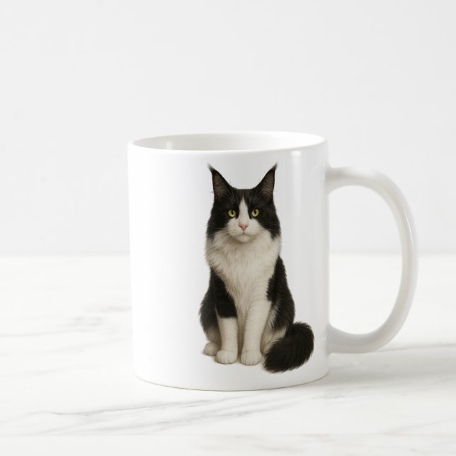 Maine Coon black and white Mug Kaffemugg (Höger)