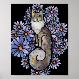 Maine Coon Blue and Grönt Cuddle Caturday Cat Poster