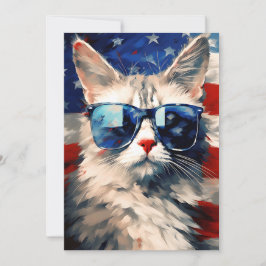 Maine Coon Cat 4:e juli Independence day Julkort