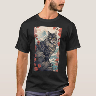 Maine Coon Cat Aesthetic JapUkiyo e 5 T Shirt