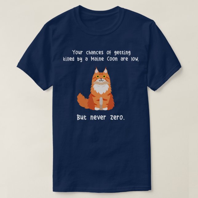 Maine Coon Cat Aldrio Zero T Shirt (Design framsida)