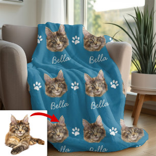 Maine Coon Cat, Anpassningsbar Pet blue Fleecefilt