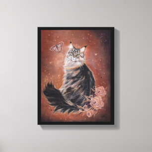 Maine coon cat art av Renee Lavoie Canvastryck