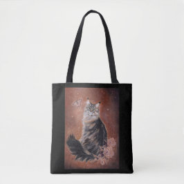 Maine coon cat art av Renee Lavoie Tygkasse