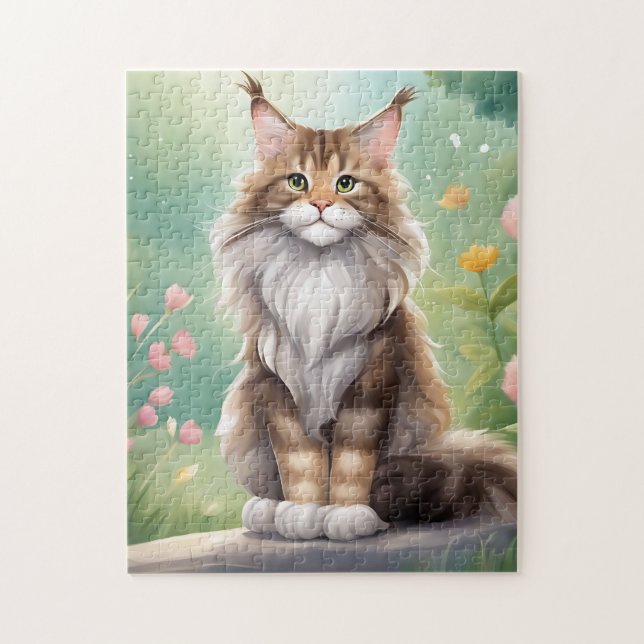 Maine Coon Cat Art Pussel (Vertikal)