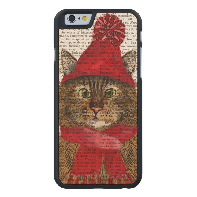 Maine Coon Cat Carved Wood iPhone Skal (Baksidan)