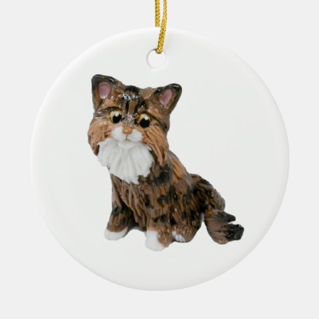 Maine Coon Cat Ceramic Ornament (Framsidan)