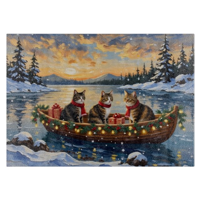 Maine Coon Cat Christmas Boat Holiday (Framsidan)