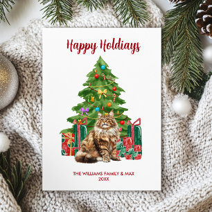 Maine Coon Cat Family jul Julkort