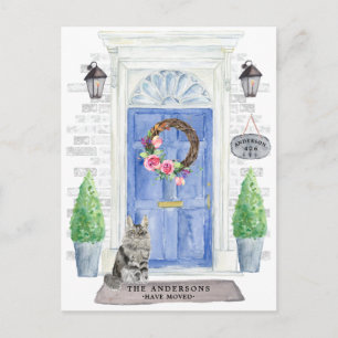 Maine Coon Cat Flytta Announement Postcard Vykort