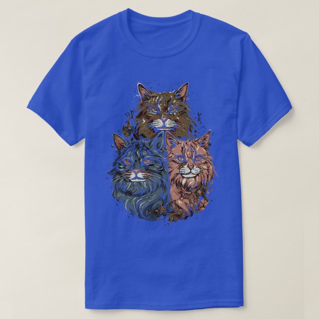 Maine Coon Cat Gang Unleaschad T Shirt (Design framsida)