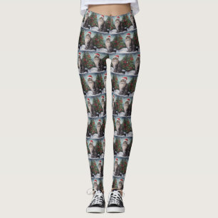 Maine Coon Cat i Snö-julen Leggings