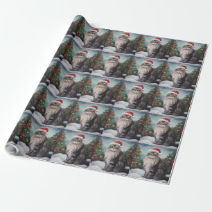 Maine Coon Cat i Snö-julen Presentpapper