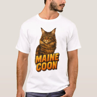 Maine Coon Cat Illustration T Shirt
