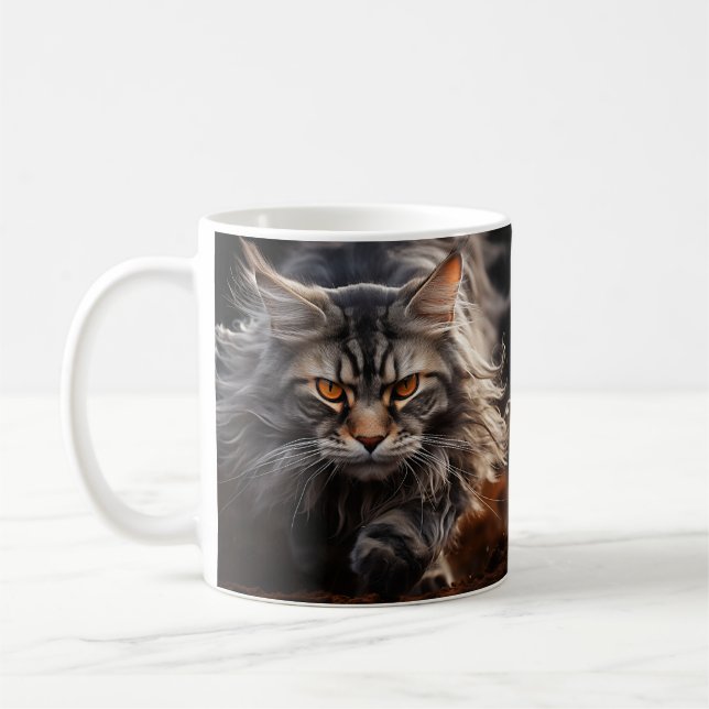 Maine Coon Cat-jakt Kaffemugg (Vänster)