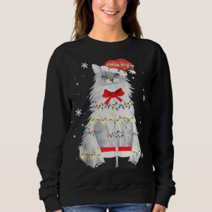 Maine Coon Cat Julgran Julafton Mamma Pappa, gåvor T Shirt
