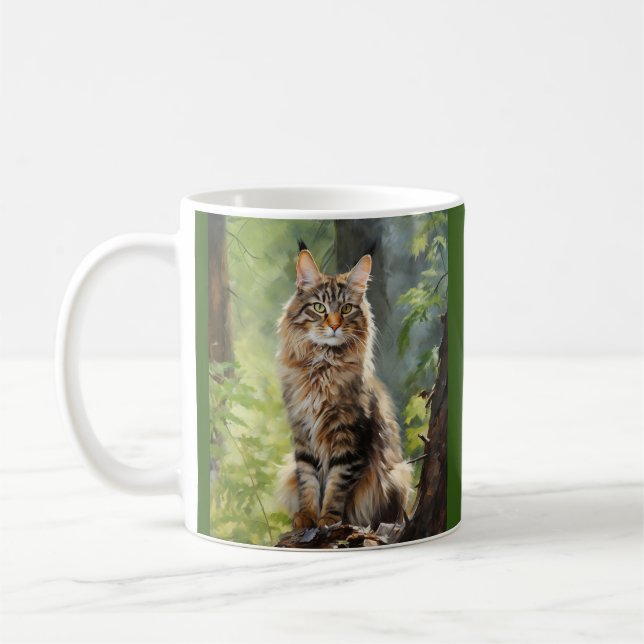 Maine Coon cat Kaffemugg (Vänster)