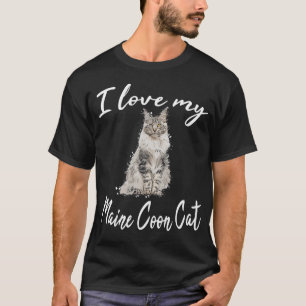 Maine Coon Cat Katt Katt Maine Coon cat motif T Shirt