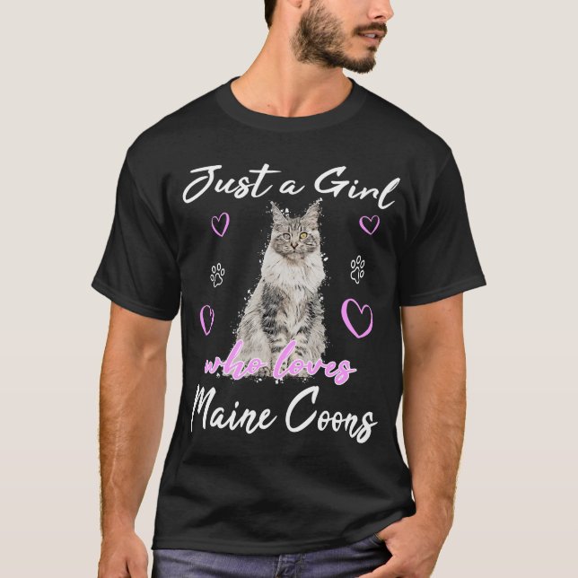 Maine Coon Cat Katt Katt Maine Coon cat motif T Shirt (Framsida)