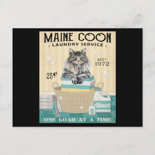 Maine Coon Cat Laundry Company 2 Vykort