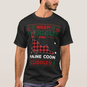 Maine Coon Cat Lover Cute Cat Julafton God jul T Shirt